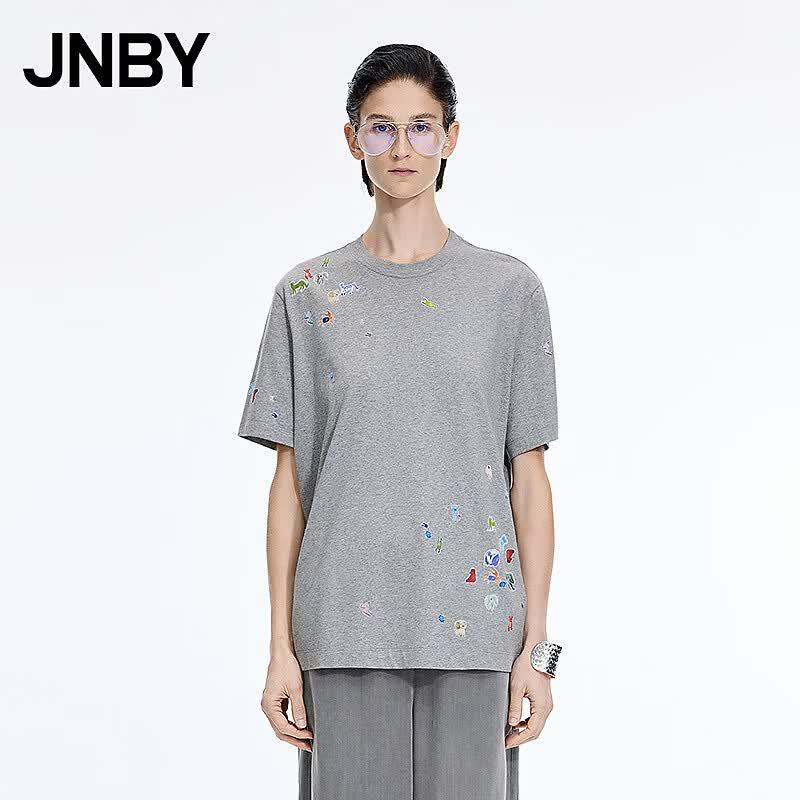 JNBY Summer Loose Fit Round Neck T-Shirt S