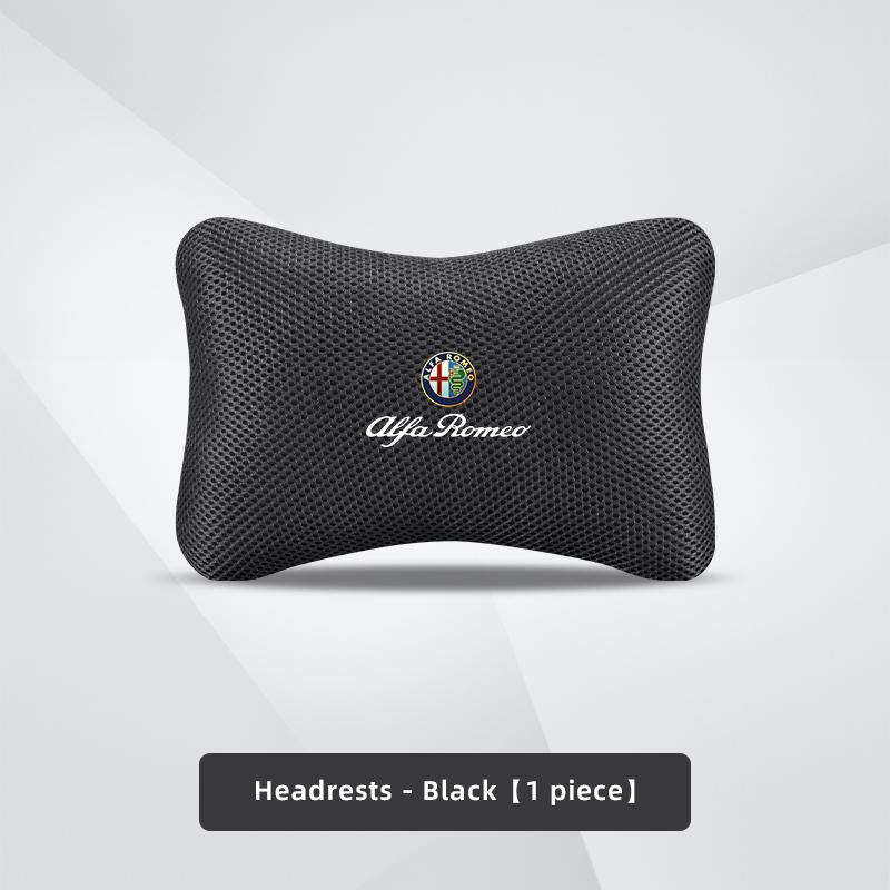 1Pcs Car Summer Seat Ice Silk Headrest And Lumbar Support Accessory ForAlfa Romeo 156 159 147 4C 8C 166 Giulia Giulietta Mito