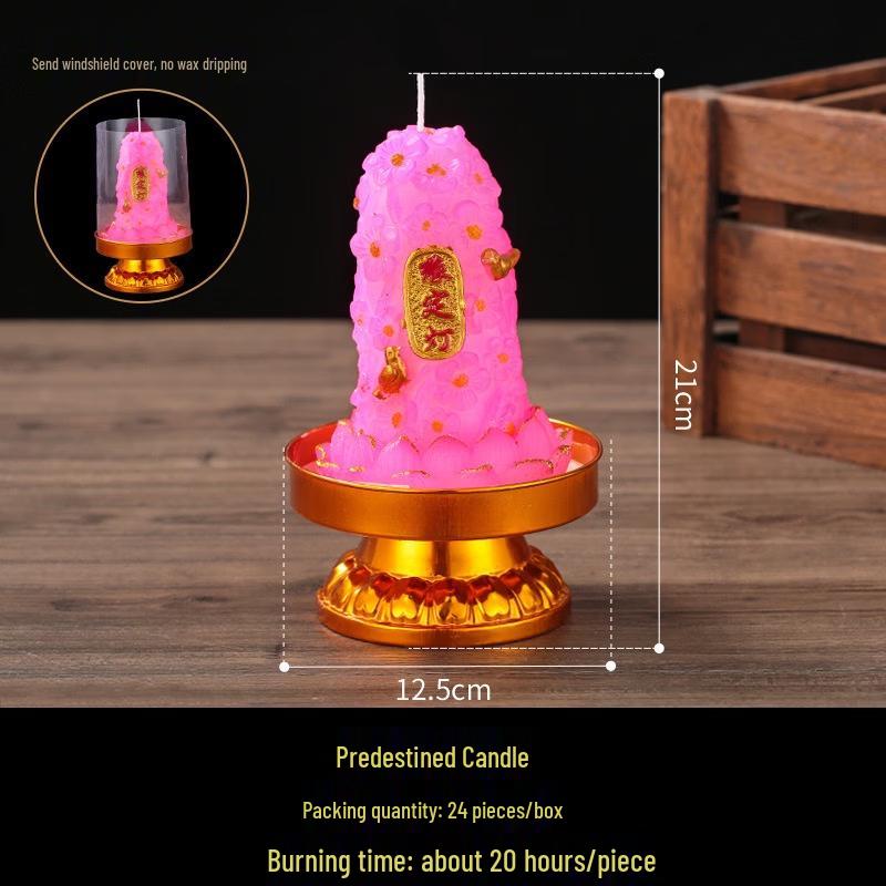 Handun Auspicious Windproof Lotus Candles (24-Pack)