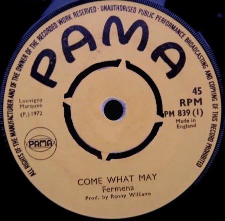 

7inch Record FERMENA EDWARDS Come What May PM839 Pama Records 1972 UK Reggae Ska Dub Used