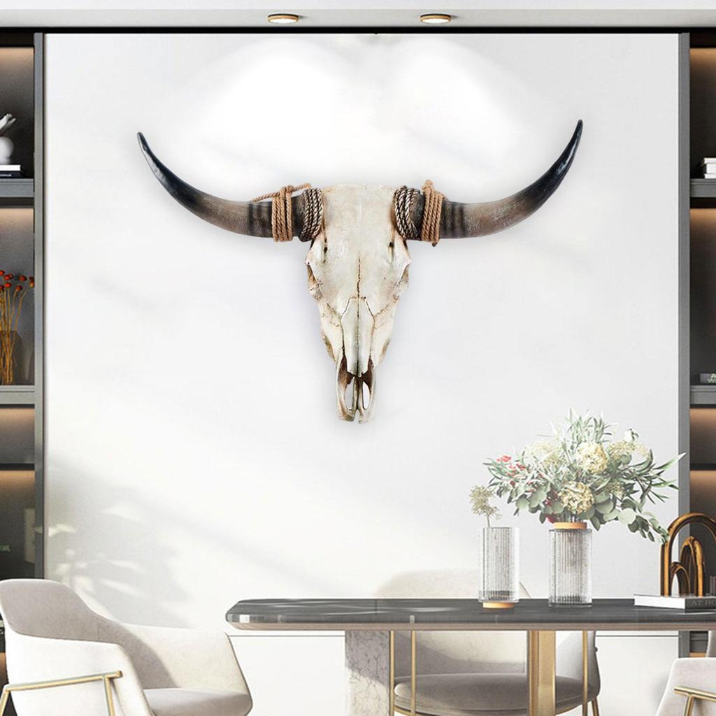 Animal Head Wall Art: Faux Cow Sculpture for Living Room