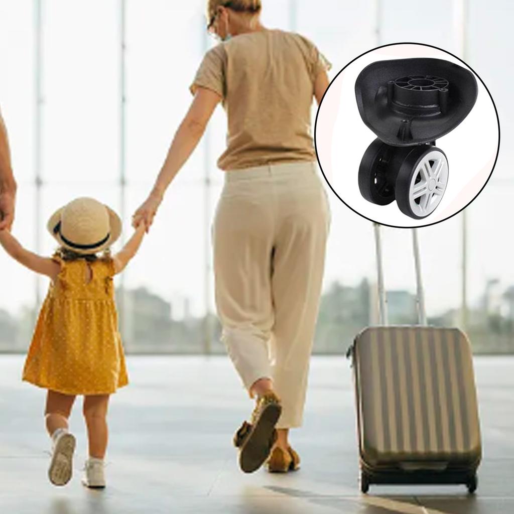 4Pieces Practical Black Casters for Trolley Suitcase Repair with 360 Degree Rotation For Smooth Travel Experience