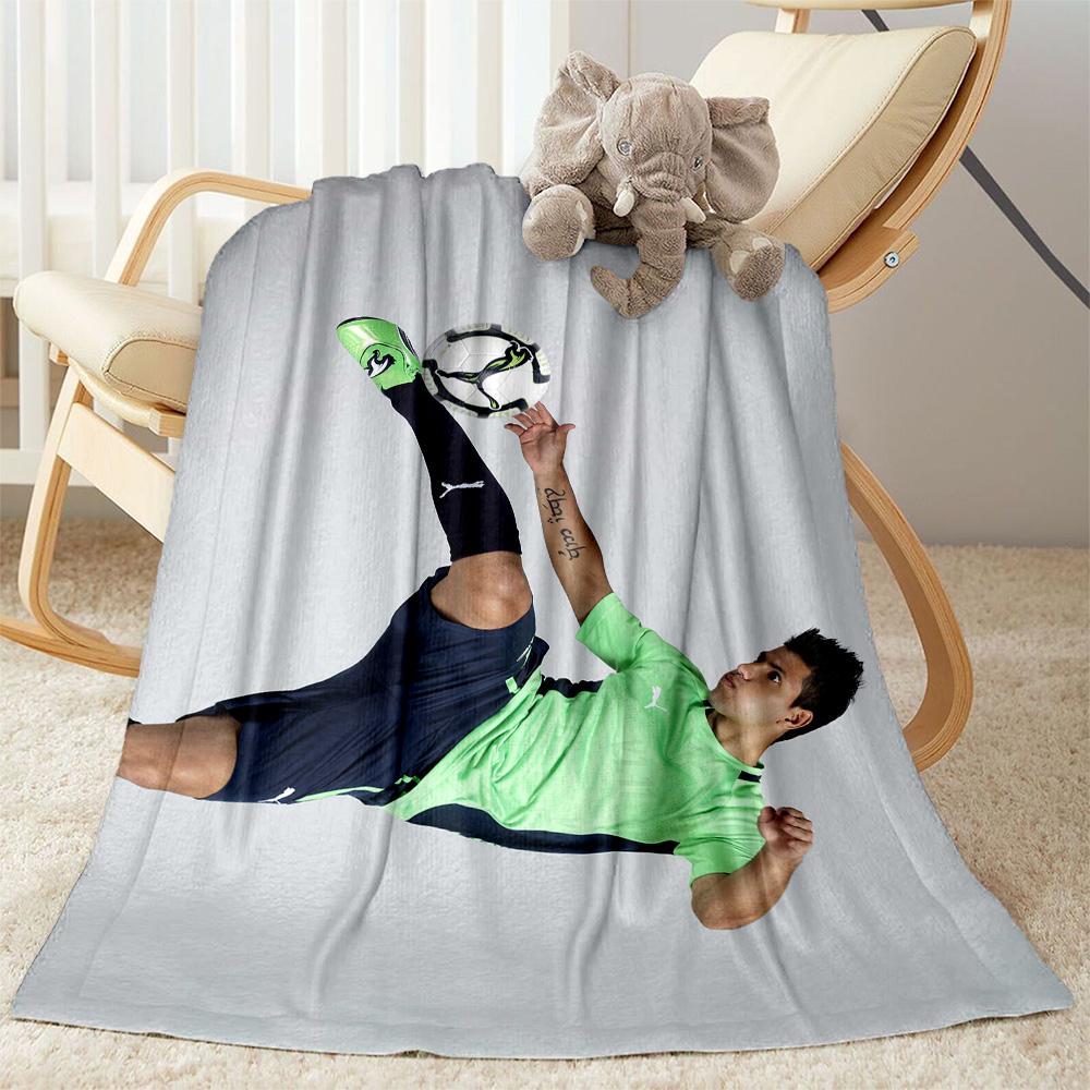 Manchester City Player Action Blanket Soft & Cozy Suitable for Seaside Office Chair Bed Four Seasons Universal Modern