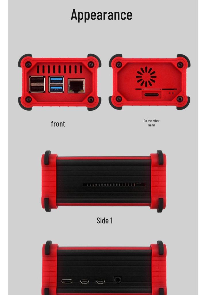 Aluminum Alloy Raspberry Pi 4 Model B Case with Cooling Fan - Drop-proof, Shockproof, Sturdy, and Durable Protective Shell.
