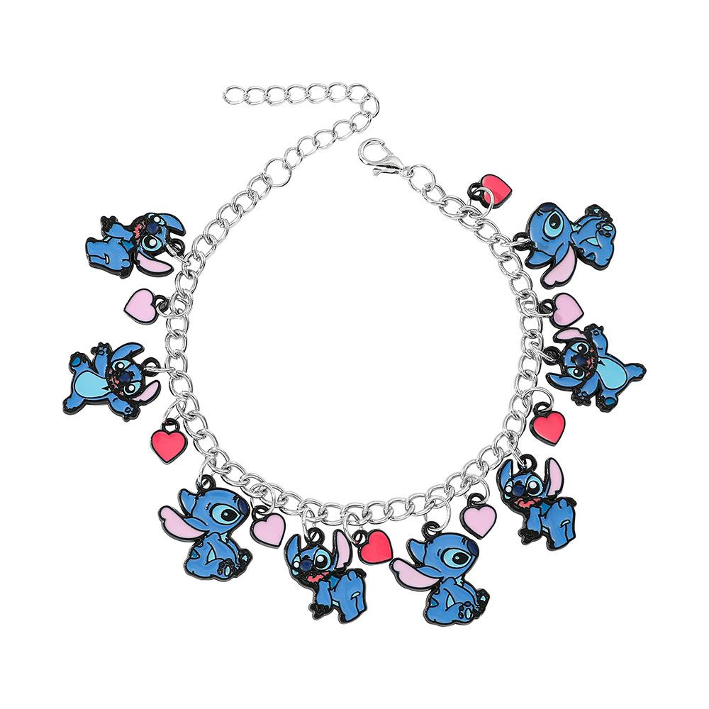 Anime Cartoon Dora & Stitch Zinc Alloy Bracelet w/ Pendant