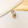Set di Orecchini a Bottone e Anello Geometrici Fatti a Mano con Gocce di Smalto Floreale per Donna