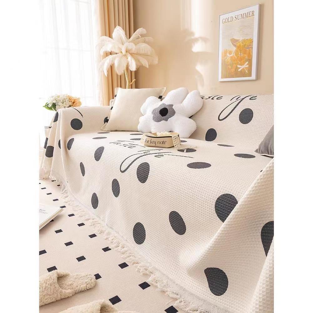 1PC Chenille Sofa Towel for Living Room French Style Home Decoration Sofa Cover Printing Couch Cover Tassel Edge Sofa Cushion