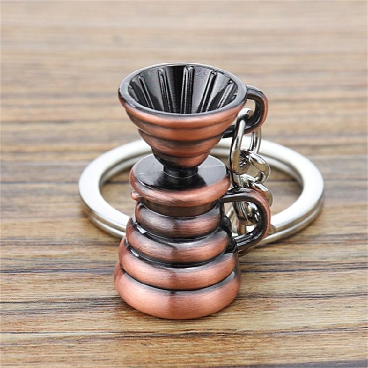 Fashionable Metal Espresso Accessory Keychain Fashion Key Pendant Coffee Theme Pendant Unisex Present for Coffee Fan