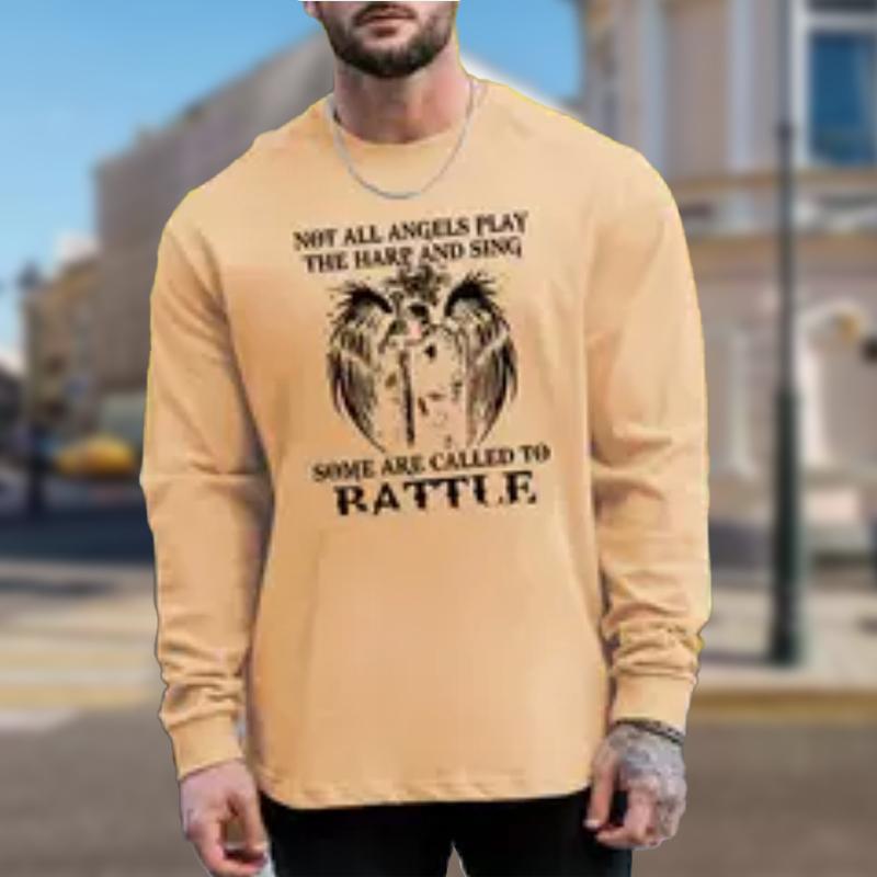 

Изображение Буквы Вышивка Принт Мужские футболки Длинные рукава Футболки Круглый вырез Повседневный свитер Мужская одежда Большие размеры 8XL коричневый