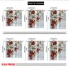 2pcs 2D flat printing Christmas Scene Curtains Red berries_ white flowers and gold leaves on a snowy background Digital Printed