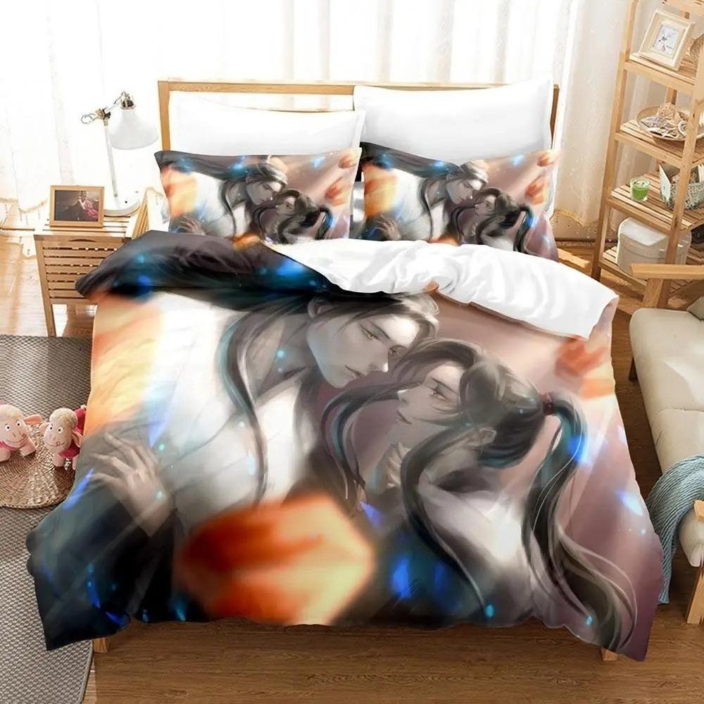 3D Print Mo Dao Zu Shi Wei Ying and Lan Zhan Bedding Set Anime three-piece set Adult Kid Bedroom Duvetcover Sets