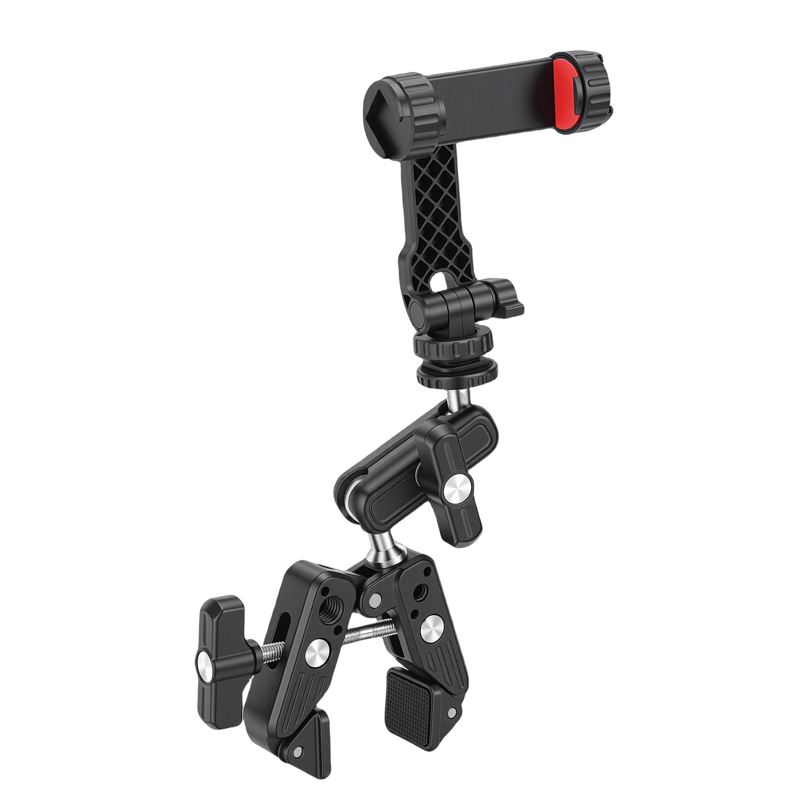 

Cycling Camera Clamp Lightweight Double Head Aluminum Alloy Bike Camera Mount for Action Camera Phone