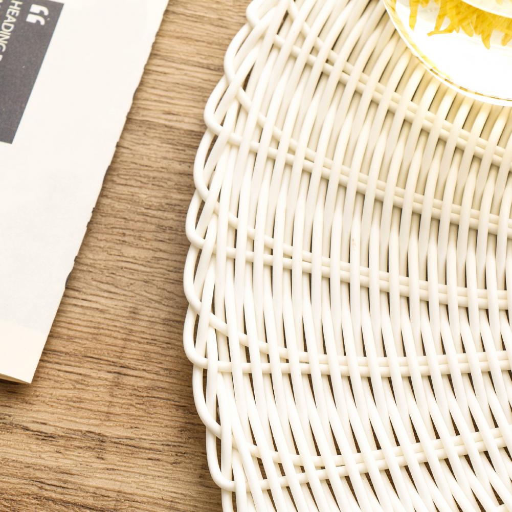 Mantel Aislamiento Térmico Mimbre Artificial Tejido Protección de Mesa Plástico Taza Bebida Posavasos Uso Doméstico
