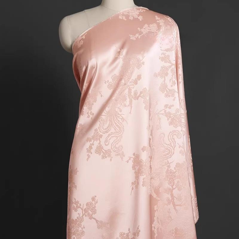 100x150cm Acetate Satin Jacquard Fabric Dress Shirt Silky Glossy for Apparel Sewing Craft Home Decoration Pillow Cushion