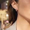 Stainless steel wavy C-ring drill stud earrings niche earrings do not fade titanium steel