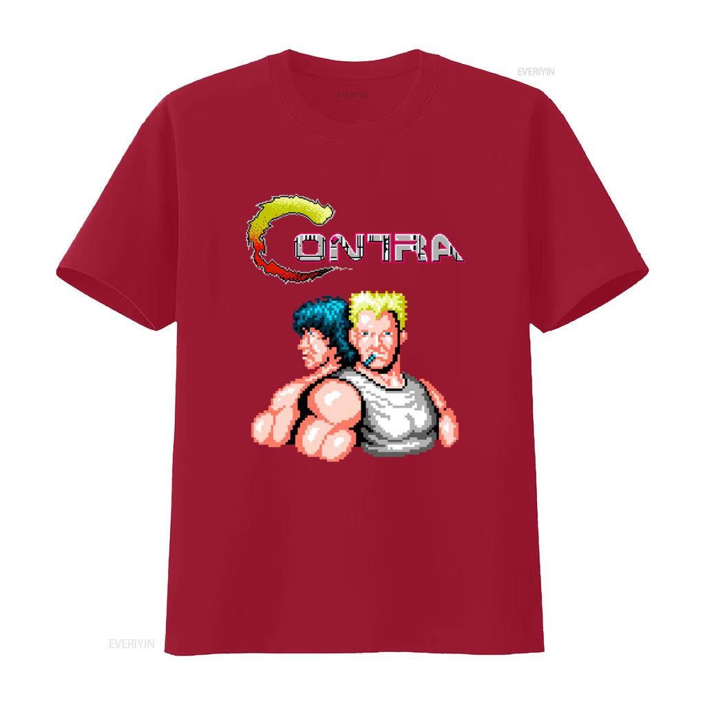 Contra NES Famicom Game Screen T Shirt 8 Bit Retro Design 100 Cotton Available in S 5XL vintage Washed fashion graphic