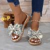 Fashion New Fashion Bow Slippers Women Summer Open Toe Beach Sandals Casual Designer Flats Shoes Low Heels Slippers Women Slides Women