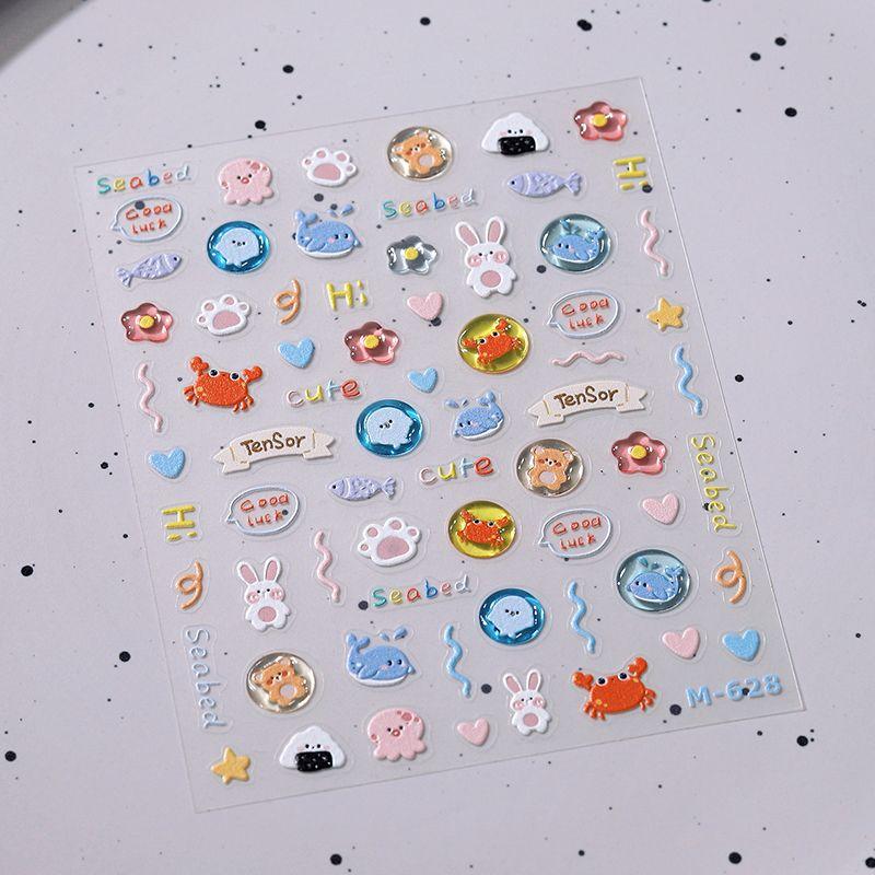 

Cartoon Small Animal Three-Dimensional Relief Nail Stickers Waterproof Nail Sticker Decorative Decals Ornament M628 M628 (partial jelly gel stereo)