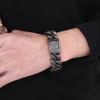 Vintage Edelstahl Kubanische Kette Herrenarmband Rock Street Trendiger Klobiger Schmuck Gekochte Schwarze Dicke Kette Zubehör