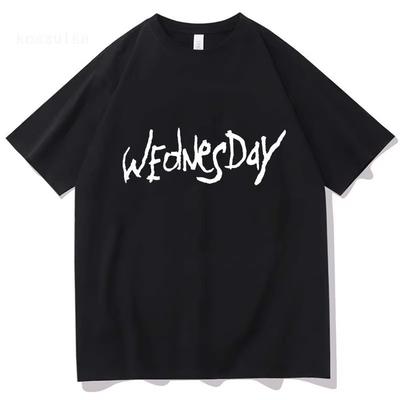 Wednesday-band Logo Graphic Print Tee Short Sleeve Cotton Female T-shirt Casual Unisex Streetwear Fashion Casual Women Tshirts