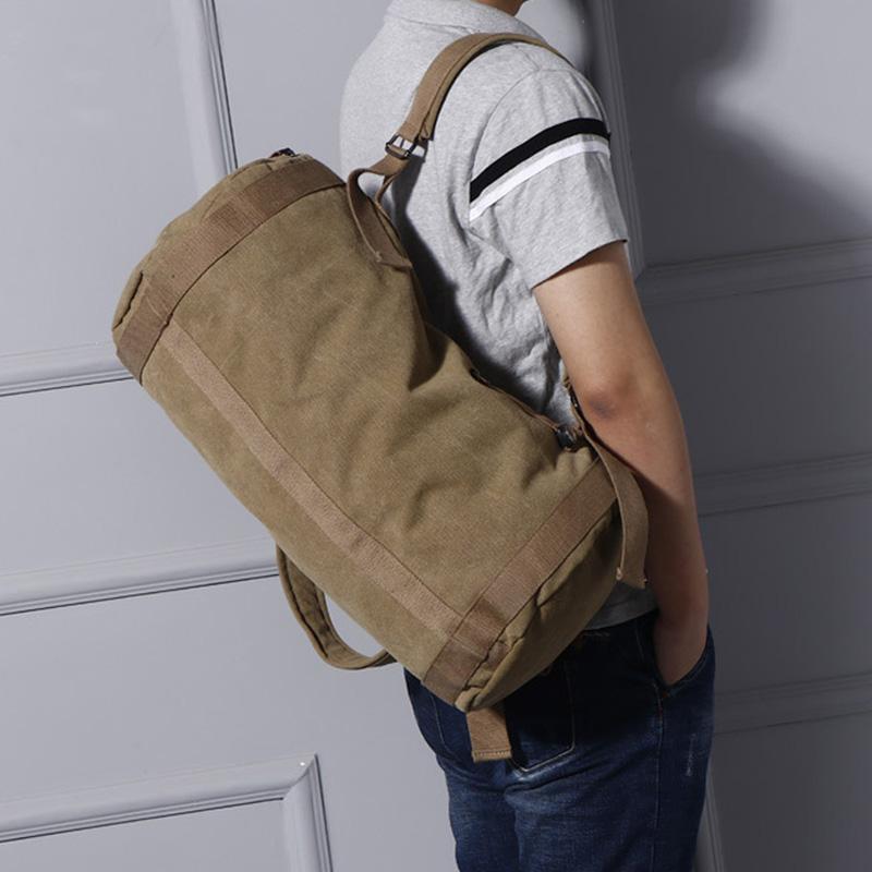 Modische Handtasche, Outdoor-Sportrucksack, großvolumige Canvas-Multifunktions-Reiseaufbewahrungstasche, Unisex-Beuteltasche