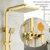 Gold All-Copper Constant Temperature European Shower Set with Booster Head