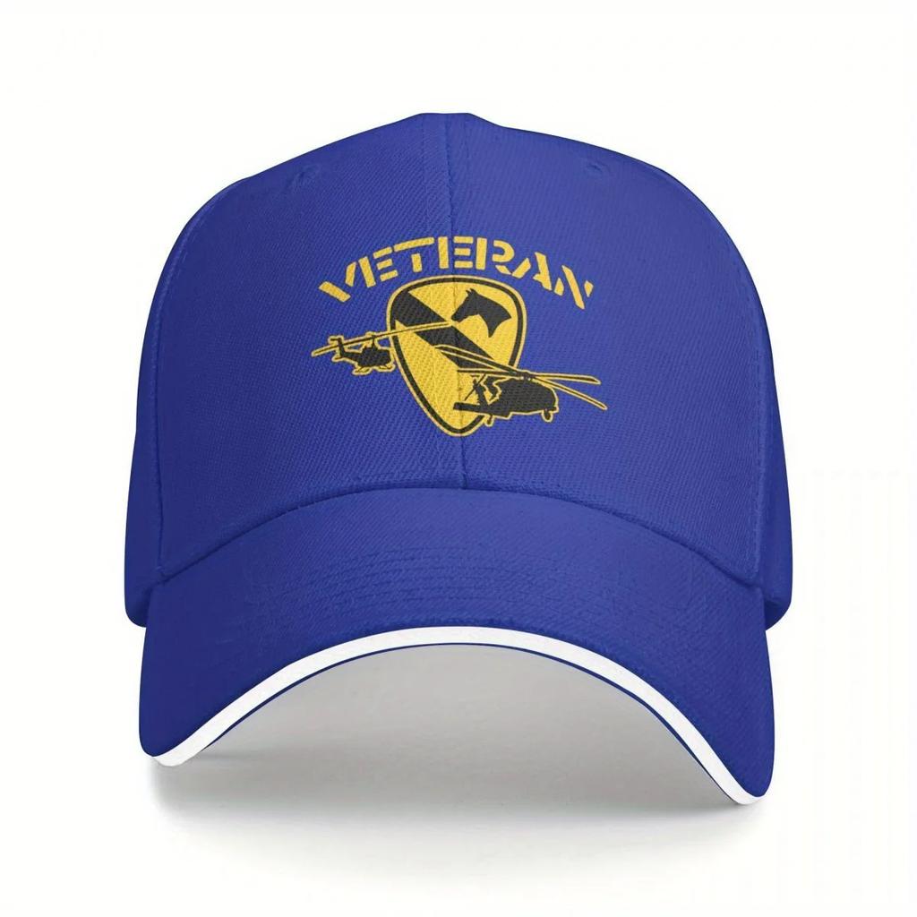 Luftkavallerie-Division Veteran Baseballkappe - Unisex Schwarzer Designer-Sonnenhut mit Logo, Leichtes Polyester