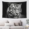 Black And White Tiger Tapestry Wall Hanging Poster For Bedroom Aesthetic Wall Tapestries Banner Modern Wall Art For College Dorm
