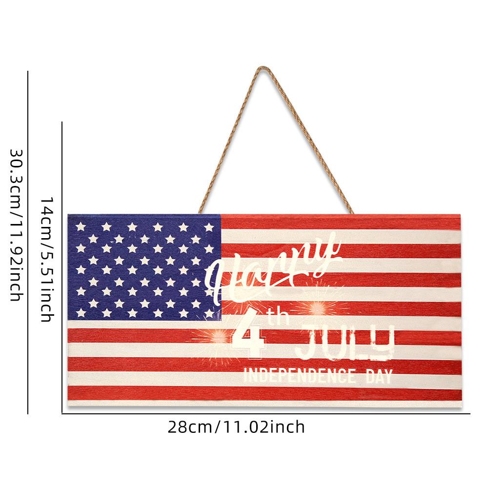 Rustic Heart Shaped Wooden Independence Day Decor With American Flag Motif For Events Holiday