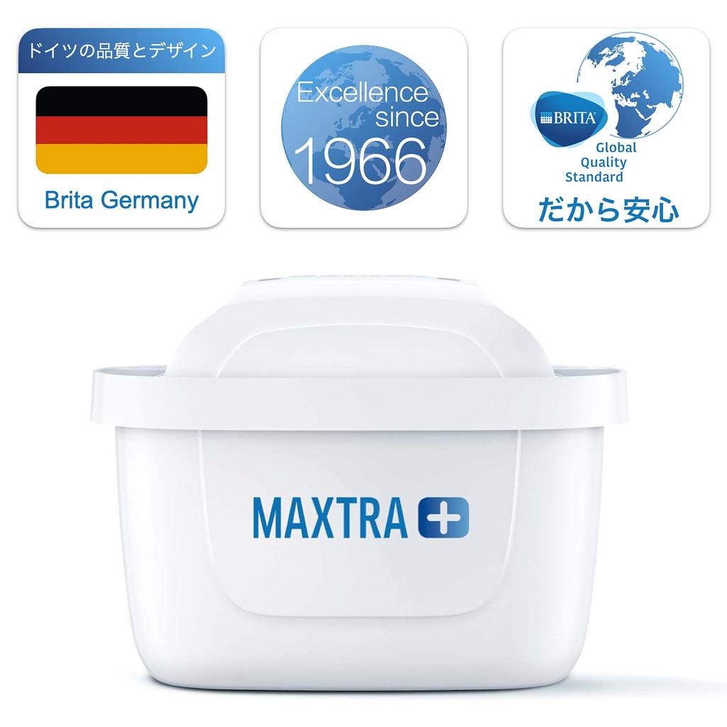 BRITA Maxtra Plus Water Filter Cartridges (Set of 4) [Official Japanese Product] Dechlorinates for Great-Tasting Water