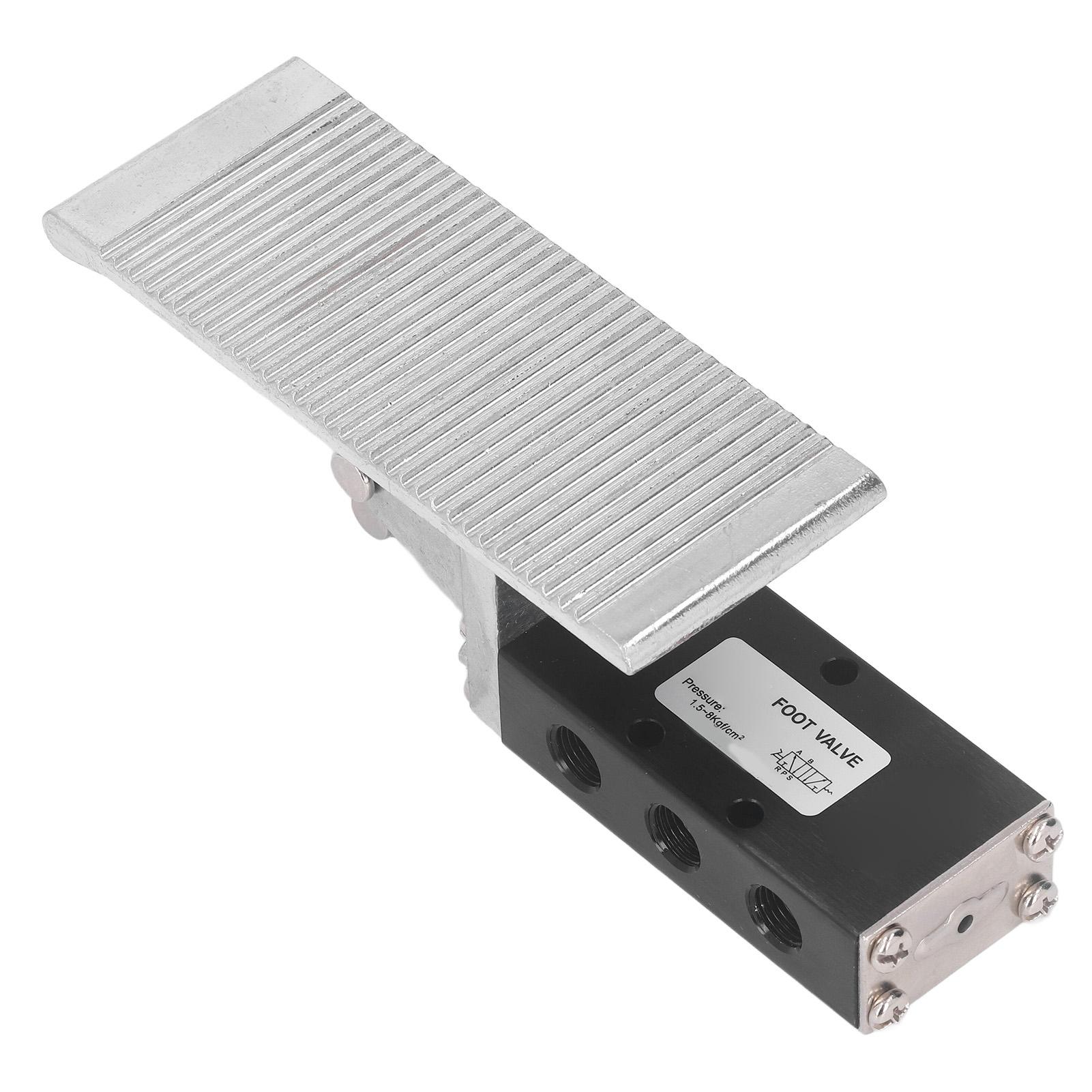 

Foot Pedal Pneumatic Valve 5 Way 2 Position G1/4in Aluminum Alloy Foot Air Pressure Control Valve срібний