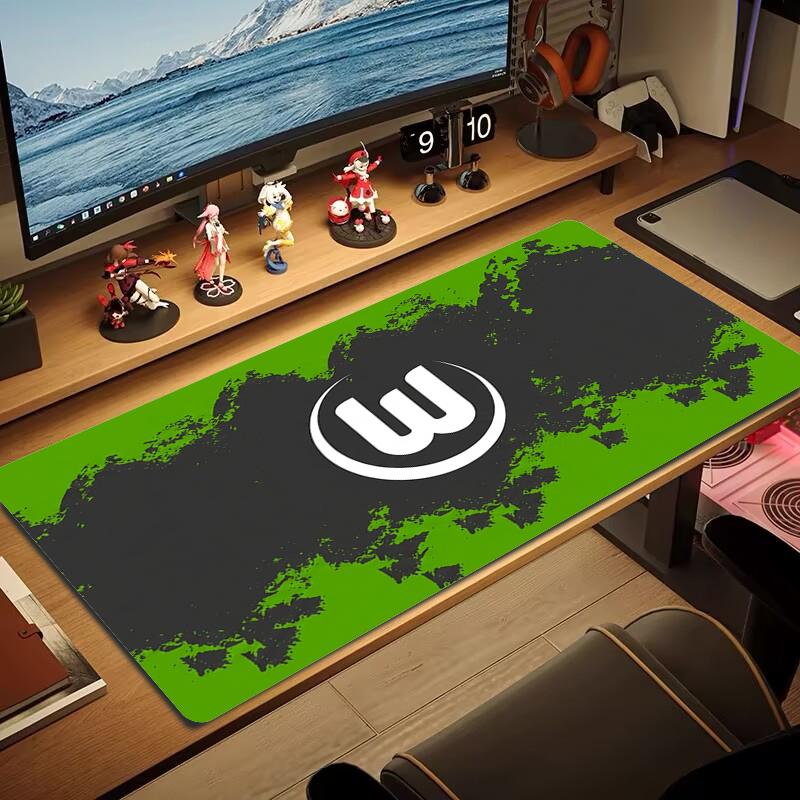 VfL Wolfsburg Mauspads Großes Gaming-Tischkissen Rutschfestes Laptop-Tablet Großes Mauspads XXL Matte Mini-PC Spielmatte Mit Verriegeltem Rand_xia