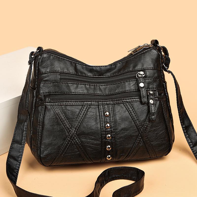 Elegante Retro Leder Crossbody Wickeltasche - Leicht, Stilvolles Europäisches & Amerikanisches Design