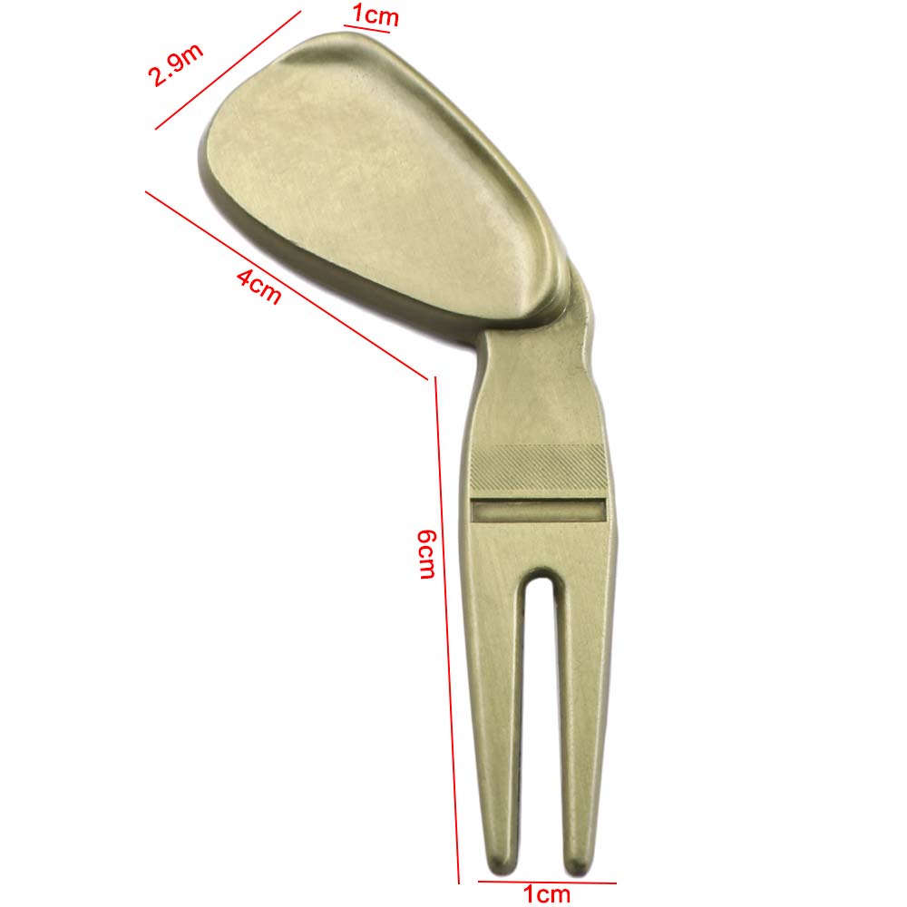 Zink Zink Zinklegierung Golfballgabel Raumschiff Divotgabel Golf Divot Werkzeug Golfballmarker Flaschenöffner