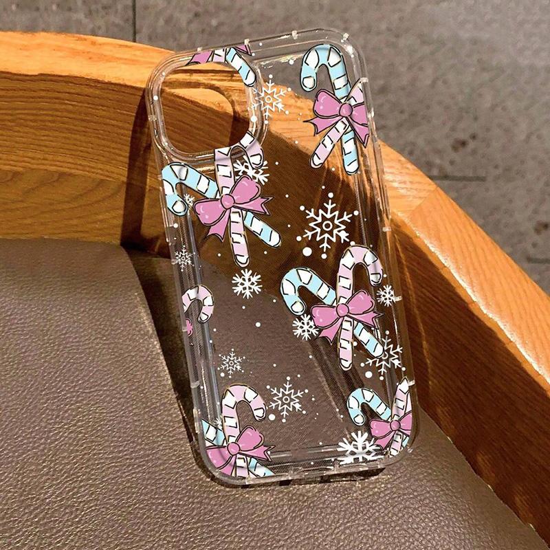 

Winter Christmas Graphic Print Clear Phone Case For iPhone 17 Air 16 15 14 13 12 11 Pro Max 15 16 Plus 16E Shockproof Soft Cover iPhone17
