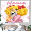 Personalized Candy Candy Background Tapestry,Custom Name Birthday Party,Multifunctional Wall Decoration for Home Decor,Various Occasions