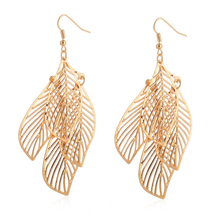 Винтажные этнические многослойные серьги-кисточки с листьями для женщин