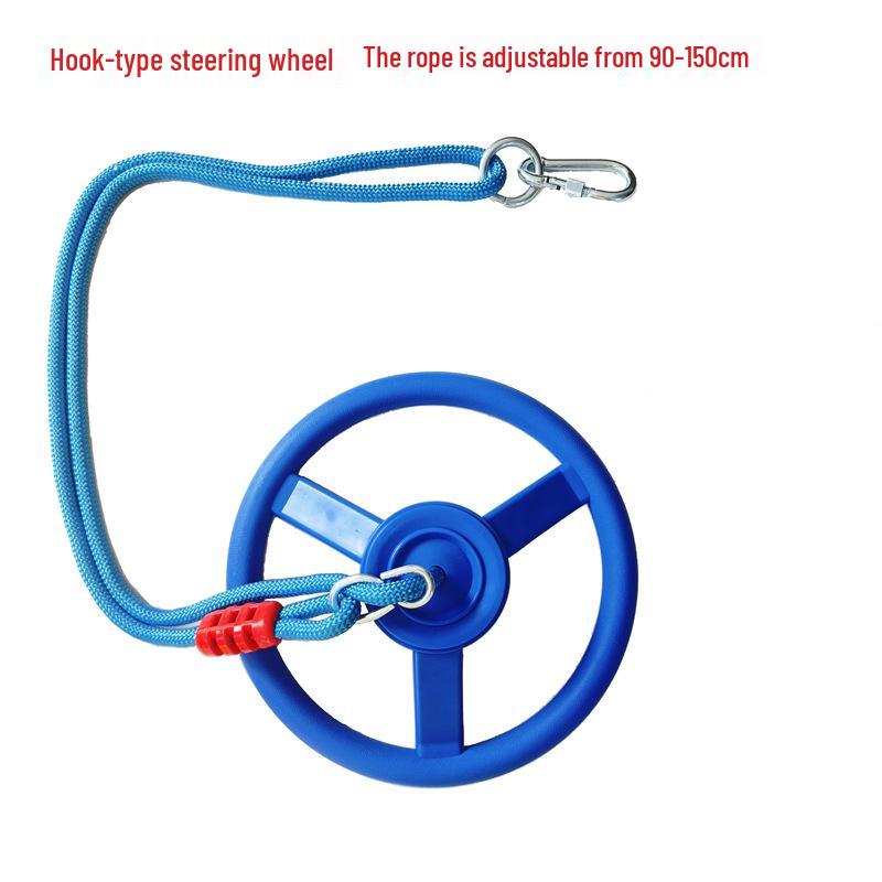 Children s Indoor/Outdoor Rotating Steering Wheel with Pull-up Bar and Expansion Hook
