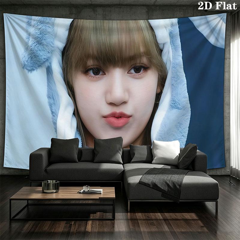 LISA Wall tapestry, aesthetic printed fabric blanket, suitable for bedroom, living room, and home decor.