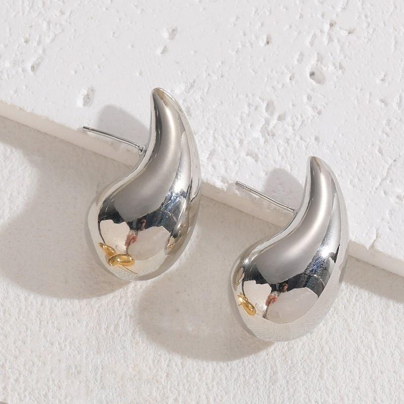

1 Pair Vintage Gold Plated Tear Drop Earrings for Women Smooth Metal Waterdrop Hoop Earring Trendy Party Gift срібний