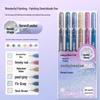 Blue Fruit Glitter Pen & Cartoon Artist Retro Paintbrush - DIY Color Journal for Students
