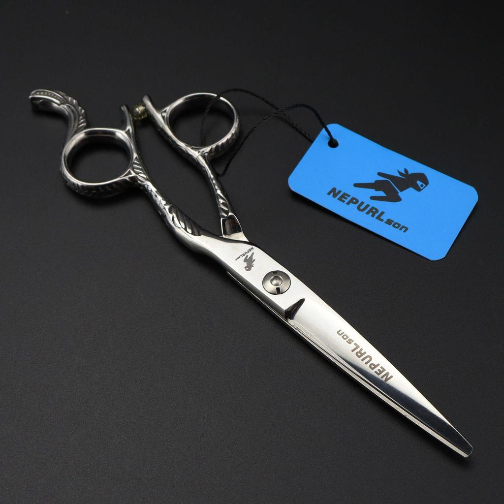 6.0" Peacock Hairdressing Scissors: Barber, Straight, Bangs, Thinning Shears