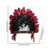 Feather Headpiece with Beaded Headband Layered Headwear One Size for Dance Shows
