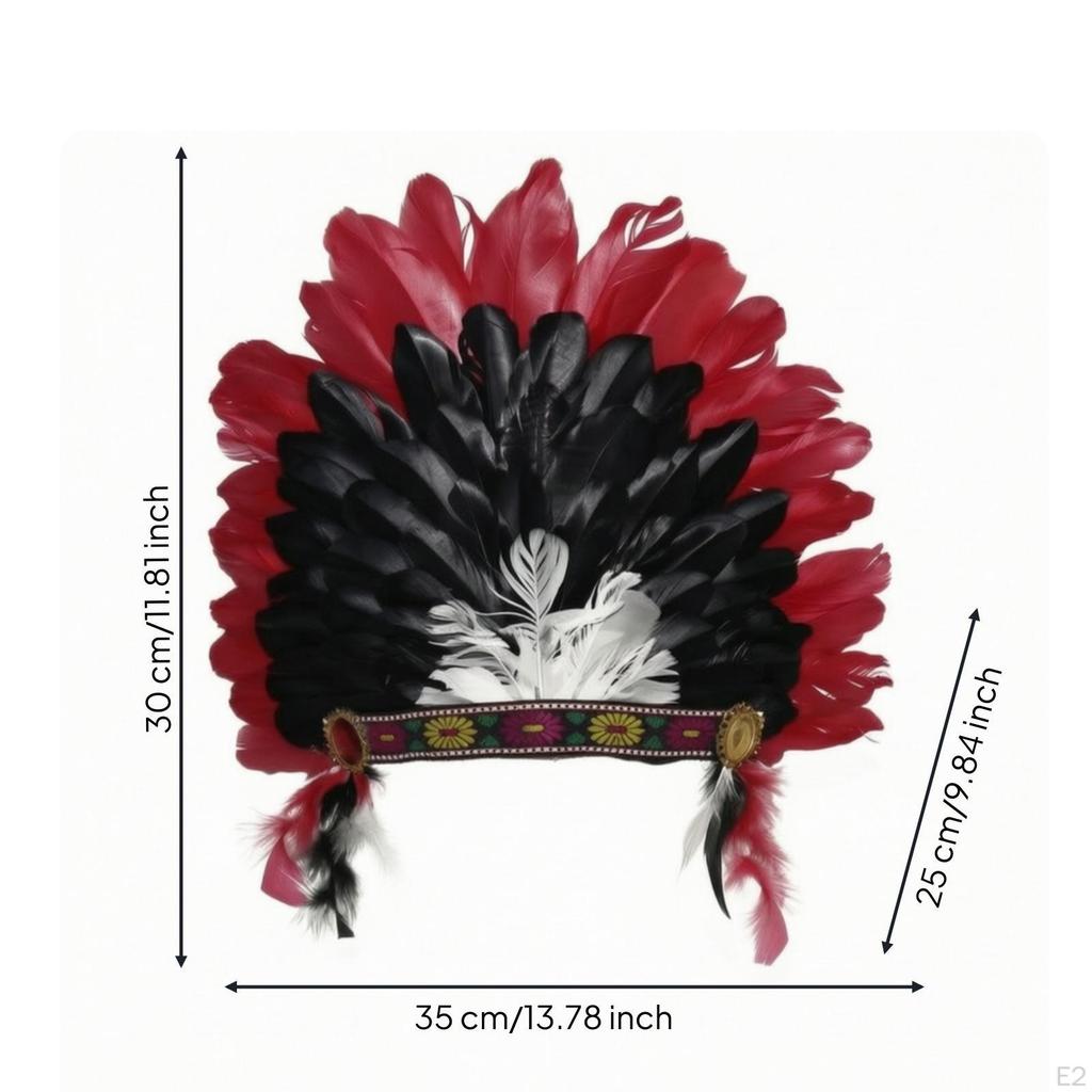 Feather Headpiece with Beaded Headband Layered Headwear One Size for Dance Shows