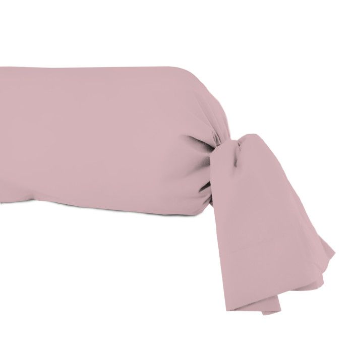 Taie de traversin en coton 57 fils 45x205 cm UNI vieux rose, par Soleil d'Ocre