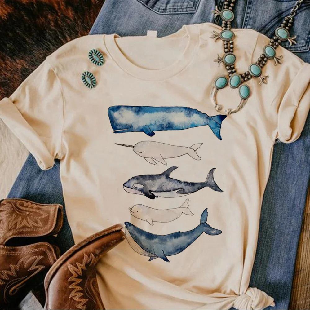 Wale T-Shirt Damen Japanisches lustiges T-Shirt feUnisex Harajuku lustige Kleidung T-Shirt Oberteile T-Shirts Damen