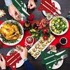 12 Pcs Christmas Tree Shaped Felt Cutlery Mats With Stars Decor Durable For Home Christmas Festive Party Table Decor Accessories