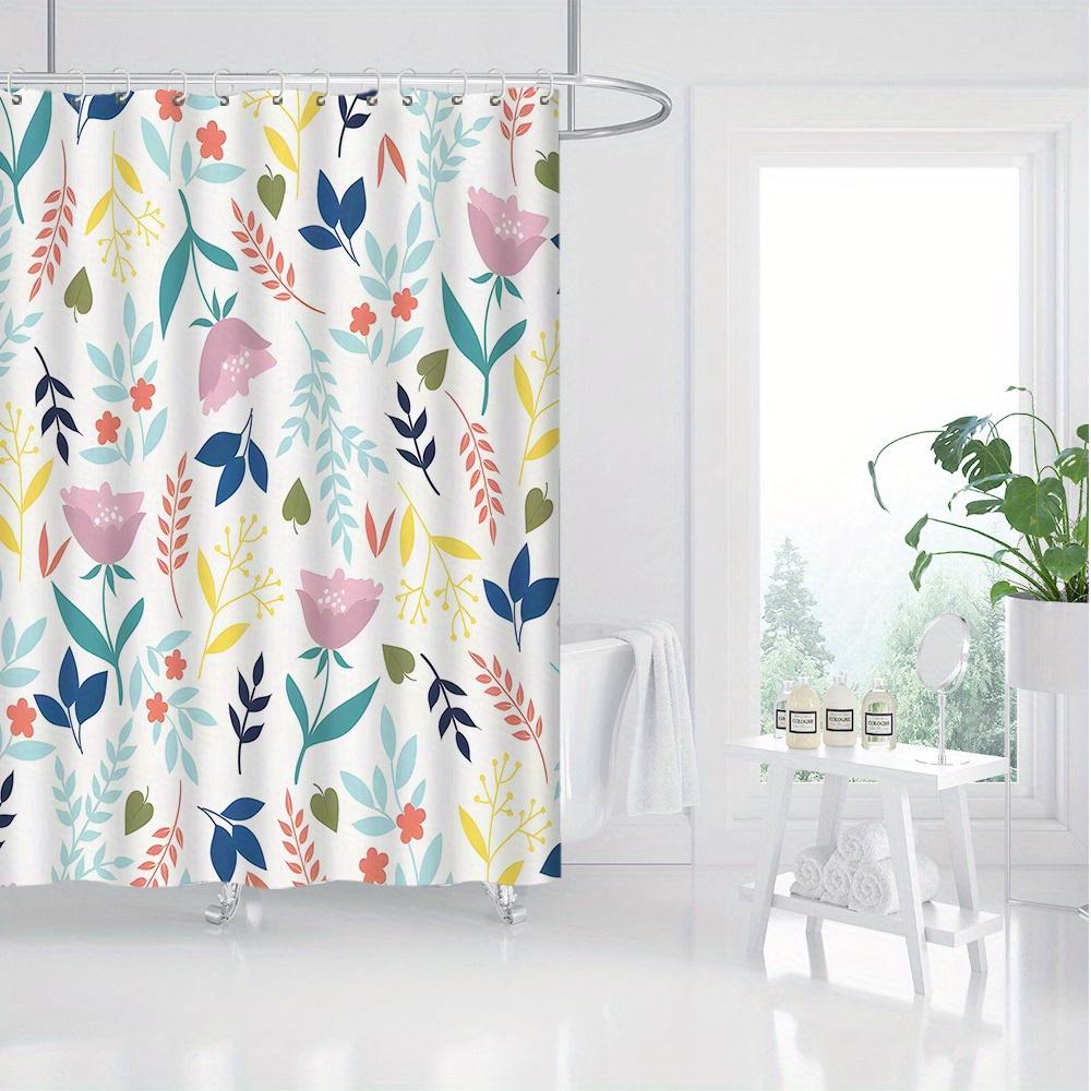 

Digital Print Polyester Shower Curtain - Nordic Forest Flowers & Human Background, Interior Home Decor, Toilet Partition, 1Pc W60H190(CM)-1 Pcs