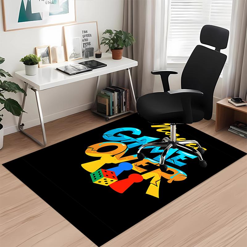 Custom Name Game Controller Printed Carpet, for Office Chair Living Room Bedroom Kitchen Room Decor Gifts.