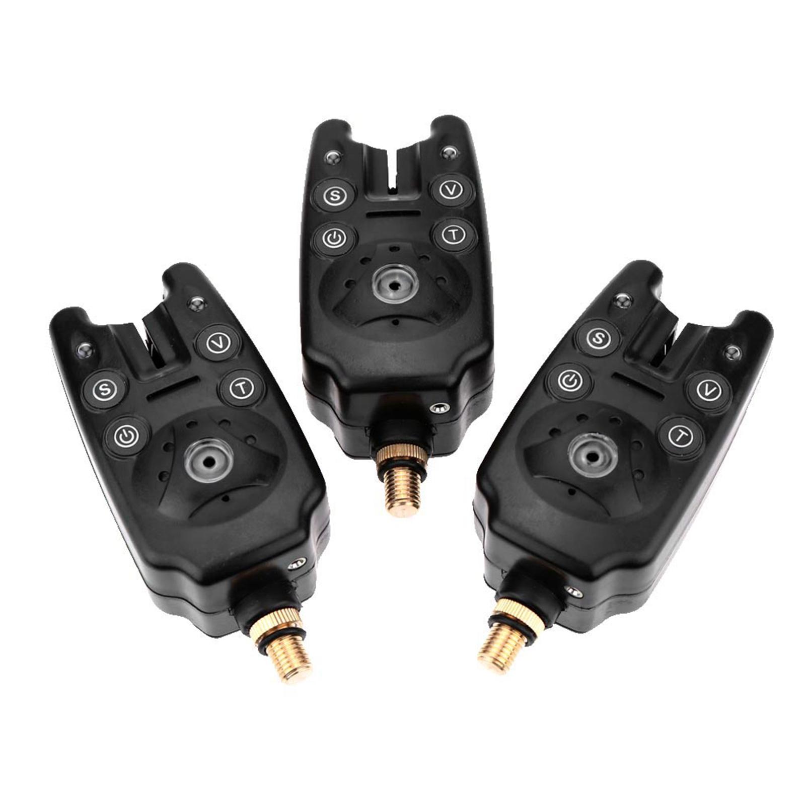 

3 шт. Синие светодиодные сигнализаторы поклевки для рыбалки, водонепроницаемые, с регулируемым тоном, громкостью, чувствительностью, звуковым оповещением чёрный